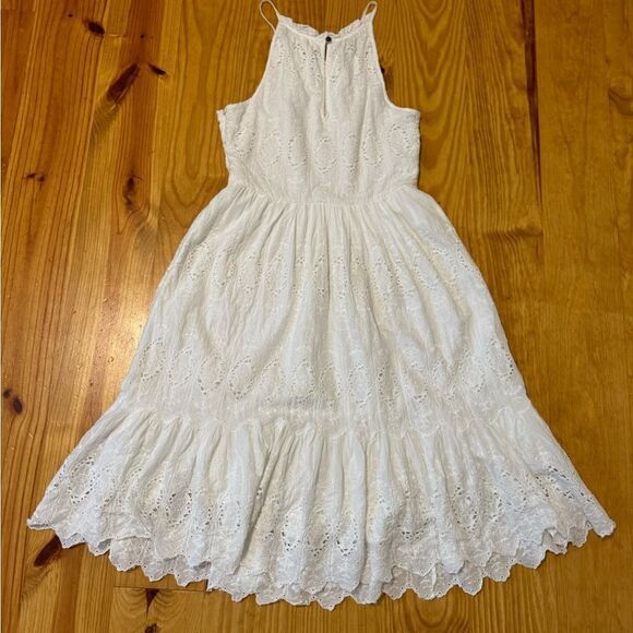 Maeve Tiered Eyelet Midi Dress White Women’s SIZE 4P - Picture 14 of 14